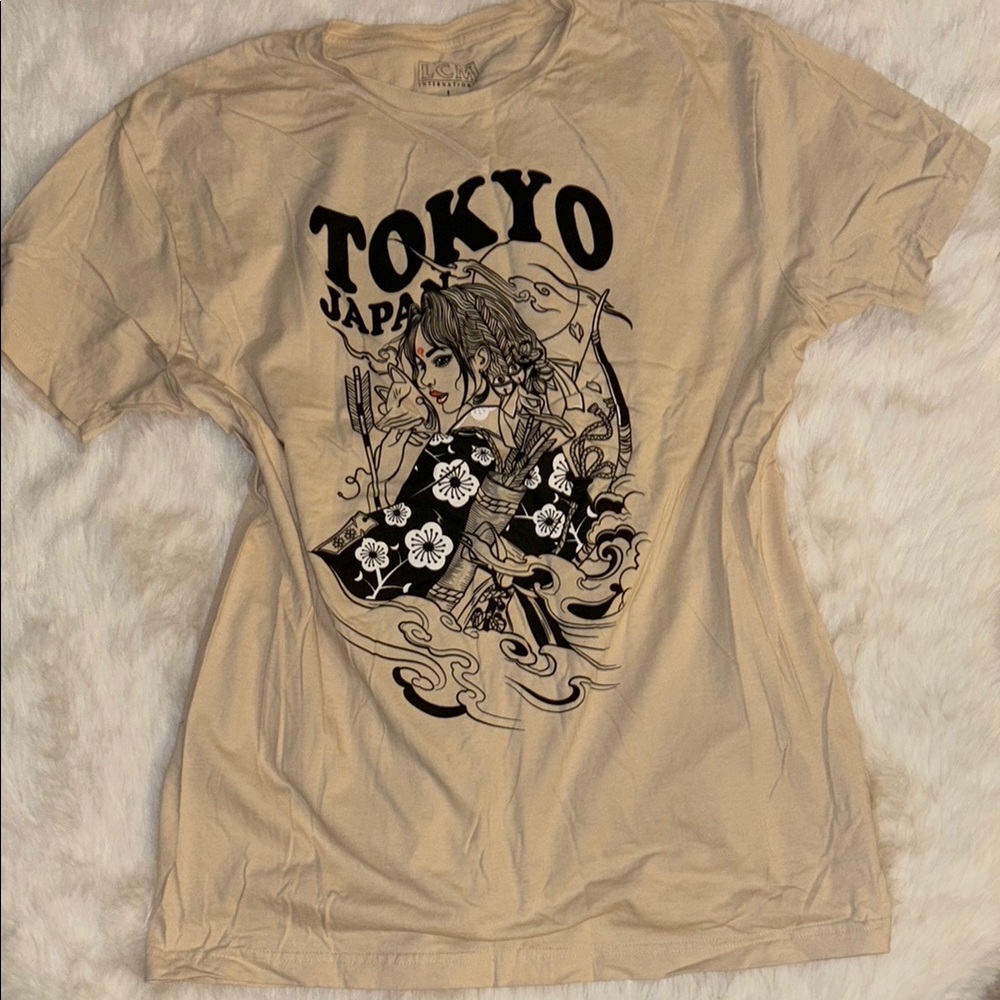 Tokyo Japan Graphic Beige T-Shirt